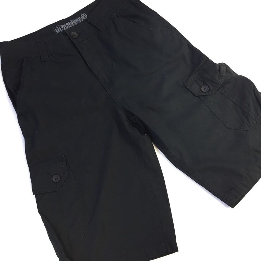 Men’s Machine Black Cargo Shorts Size 28